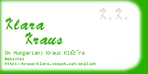 klara kraus business card